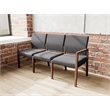 Pemberly Row Waiting Reception 3 Seat Tandem Seating No Center Arms in Black