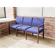 Pemberly Row Waiting Reception 3 Seat Tandem Seating No Center Arms in Blue