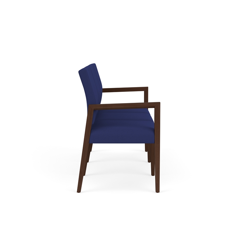 Pemberly Row Waiting Reception 3 Seat Tandem Seating No Center Arms in Blue