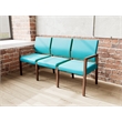 Pemberly Row Waiting Reception 3 Seat Tandem Seating No Center Arms in Teal