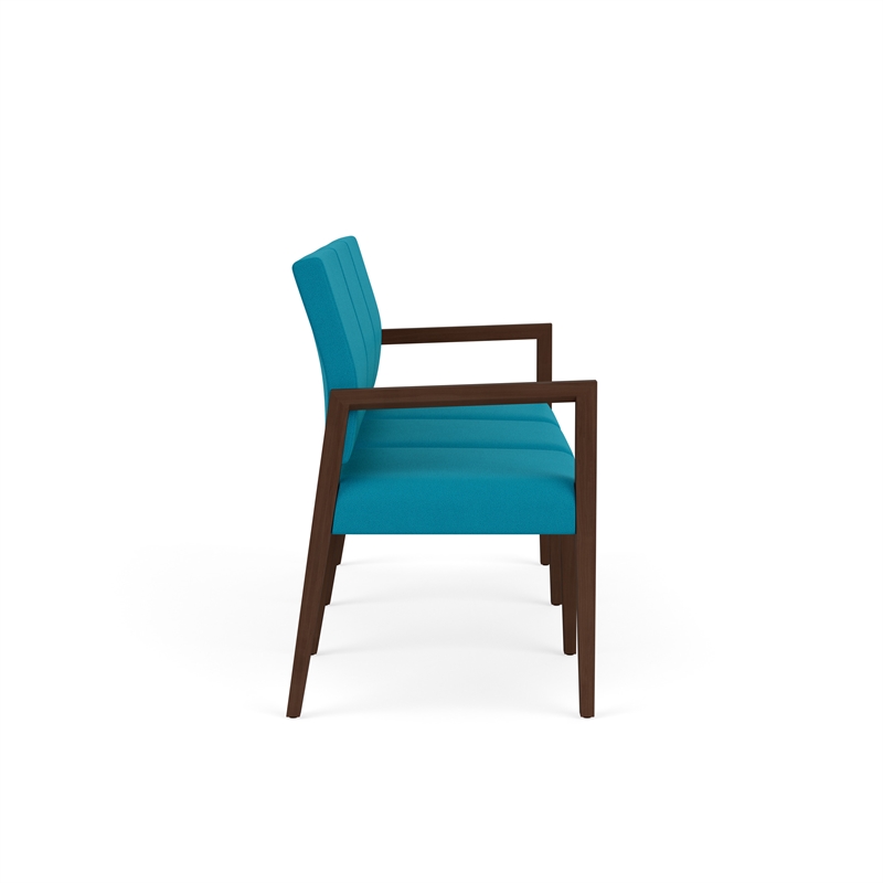 Pemberly Row Waiting Reception 3 Seat Tandem Seating No Center Arms in Teal