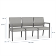 Pemberly Row Waiting Reception 3 Seat Tandem Seating No Center Arms in Blue