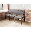 Pemberly Row Waiting Reception 3 Seat Tandem Seating No Center Arms in Gray