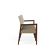 Pemberly Row Waiting Reception 3 Seat Tandem Seating No Center Arms in Brown