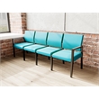 Pemberly Row Waiting Reception 4 Seat Tandem Seating No Center Arms in Teal