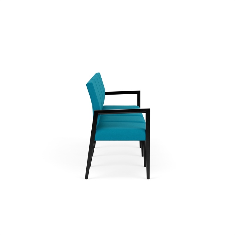 Pemberly Row Waiting Reception 4 Seat Tandem Seating No Center Arms in Teal