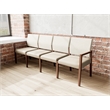 Pemberly Row Waiting Reception 4 Seat Tandem Seating No Center Arms in Brown