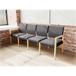 Pemberly Row Waiting Reception 4 Seat Tandem Seating No Center Arms in Black