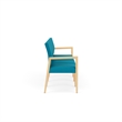 Pemberly Row Waiting Reception 4 Seat Tandem Seating No Center Arms in Teal