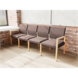 Pemberly Row Waiting Reception 4 Seat Tandem Seating No Center Arms in Brown