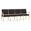 Pemberly Row Waiting Reception 4 Seat Tandem Seating No Center Arms in Brown