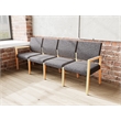 Pemberly Row Waiting Reception 4 Seat Tandem Seating No Center Arms in Black