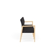 Pemberly Row Waiting Reception 4 Seat Tandem Seating No Center Arms in Black