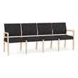 Pemberly Row Waiting Reception 4 Seat Tandem Seating No Center Arms in Black