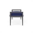 Pemberly Row Waiting Reception 2 Seat Bench Wood Frame in Blue