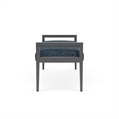 Pemberly Row Waiting Reception 2 Seat Bench Wood Frame in Blue
