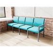 Pemberly Row Waiting Reception 4 Seat Tandem Seating No Center Arms in Teal