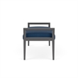 Pemberly Row Waiting Reception 2 Seat Bench Wood Frame in Blue