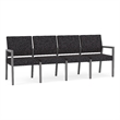 Pemberly Row Waiting Reception 4 Seat Tandem Seating No Center Arms in Black