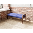 Pemberly Row Waiting Reception 2 Seat Bench Wood Frame in Blue
