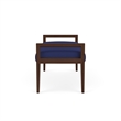 Pemberly Row Waiting Reception 2 Seat Bench Wood Frame in Blue