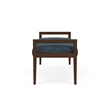 Pemberly Row Waiting Reception 2 Seat Bench Wood Frame in Blue