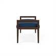 Pemberly Row Waiting Reception 2 Seat Bench Wood Frame in Blue