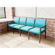 Pemberly Row Waiting Reception 4 Seat Tandem Seating No Center Arms in Teal
