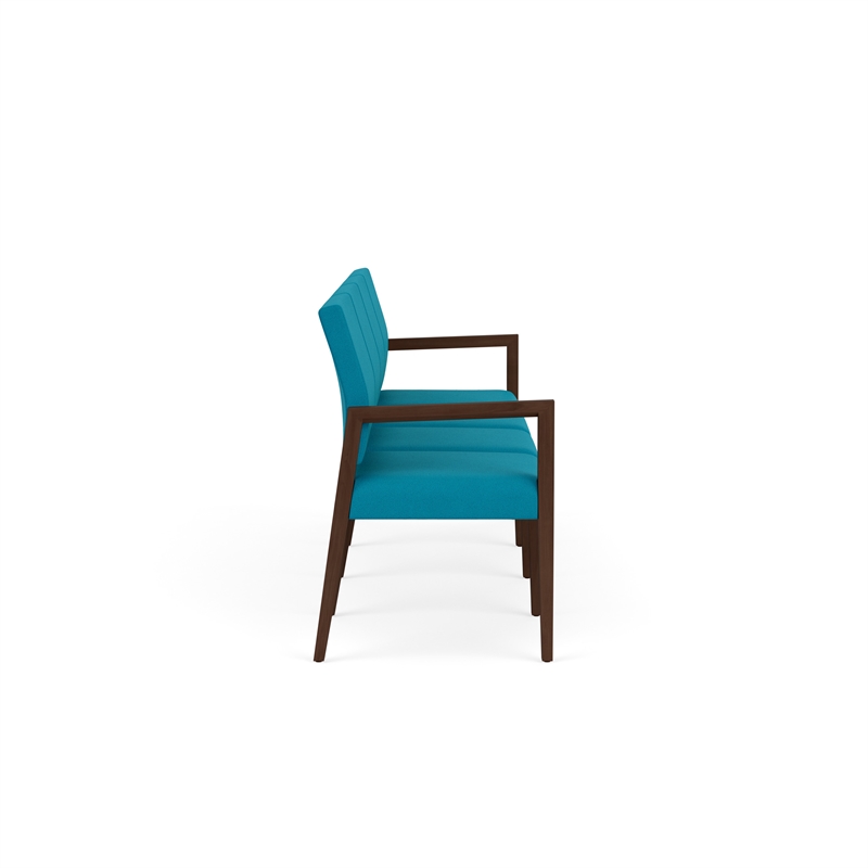 Pemberly Row Waiting Reception 4 Seat Tandem Seating No Center Arms in Teal