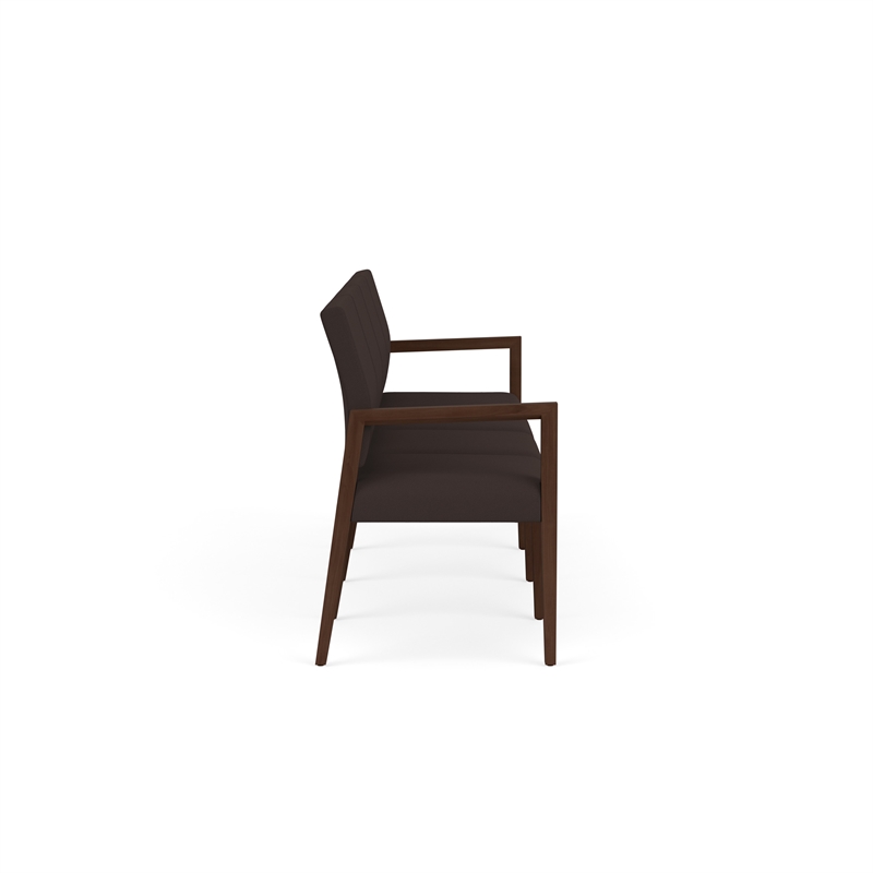 Pemberly Row Waiting Reception 4 Seat Tandem Seating No Center Arms in Brown