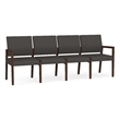 Pemberly Row Waiting Reception 4 Seat Tandem Seating No Center Arms in Gray