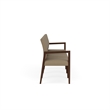 Pemberly Row Waiting Reception 4 Seat Tandem Seating No Center Arms in Brown