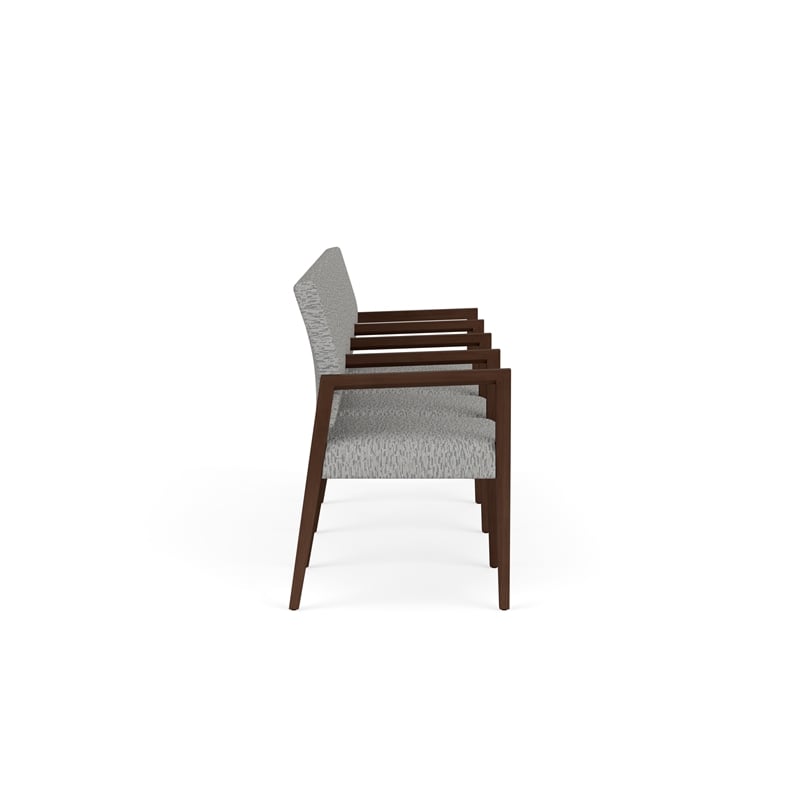 Pemberly Row Waiting Reception 4 Seat Tandem Seating Wood Frame in Gray