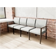Pemberly Row Waiting Reception 4 Seat Tandem Seating No Center Arms in Gray