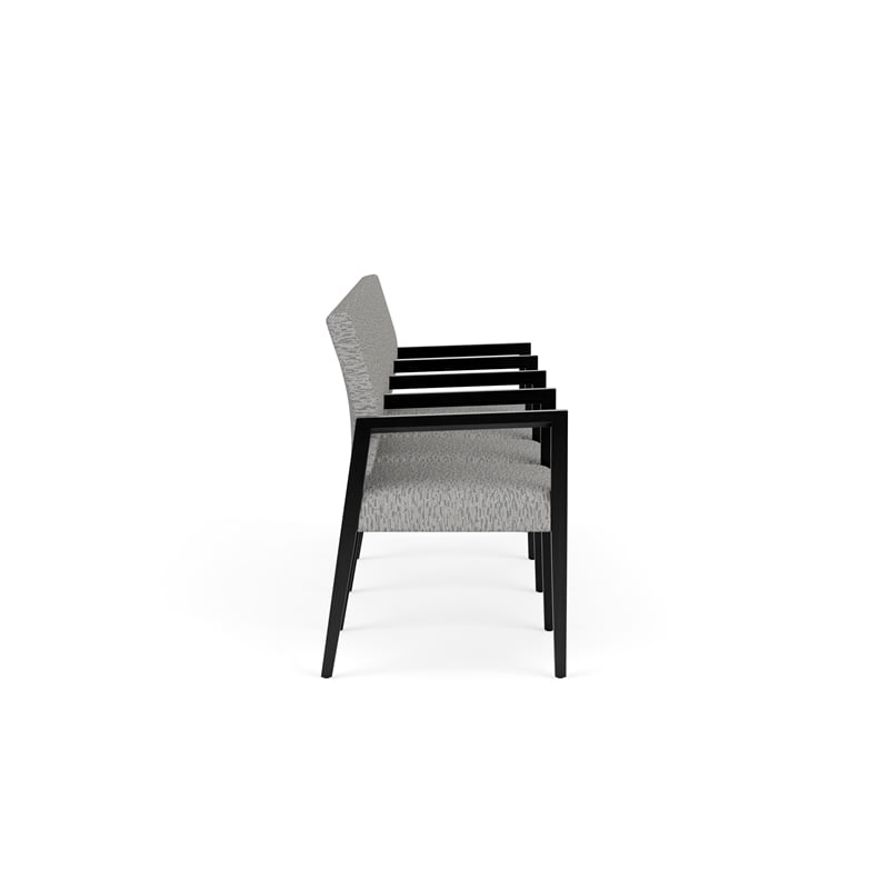 Pemberly Row Waiting Reception 4 Seat Tandem Seating Wood Frame in Gray