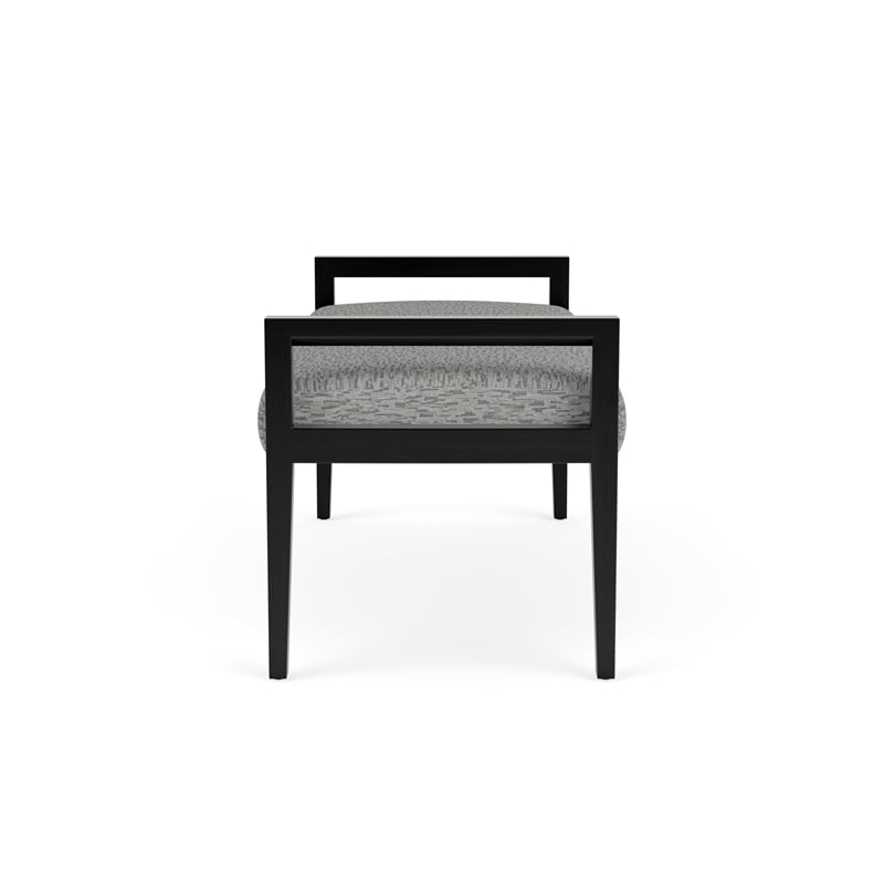 Pemberly Row Waiting Reception 2 Seat Bench Wood Frame in Gray