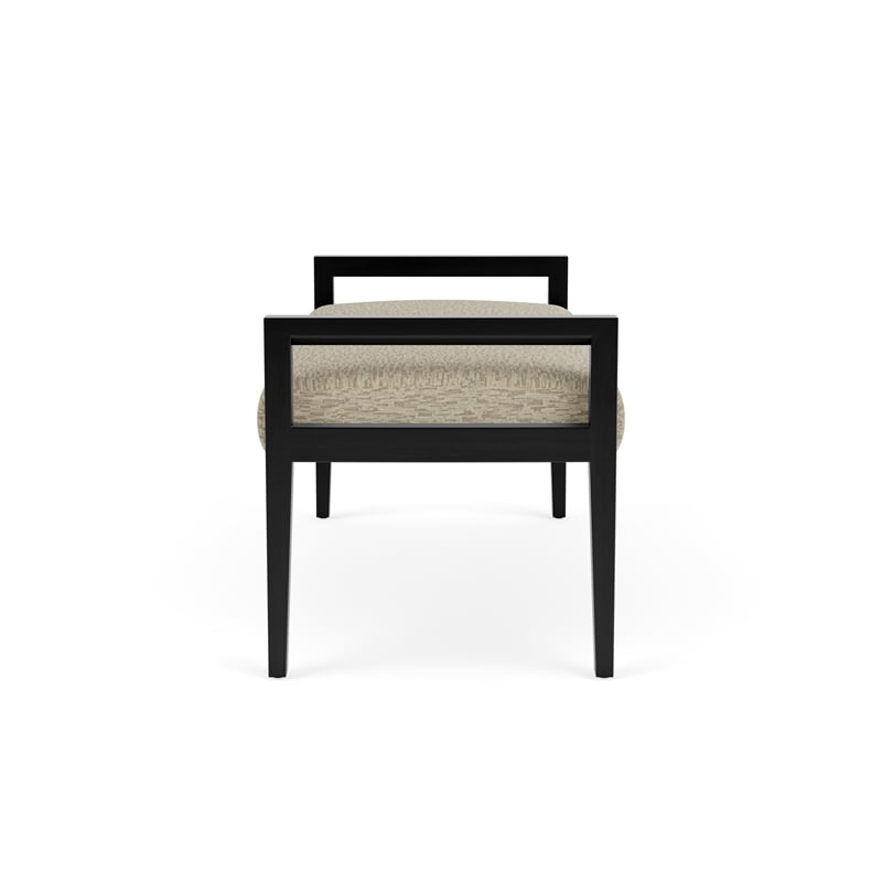 Pemberly Row Waiting Reception 2 Seat Bench Wood Frame in Brown