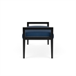 Pemberly Row Waiting Reception 2 Seat Bench Wood Frame in Blue