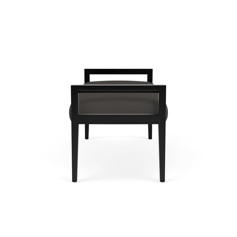 Pemberly Row Waiting Reception 2 Seat Bench Wood Frame in Gray