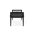 Pemberly Row Waiting Reception 2 Seat Bench Wood Frame in Gray