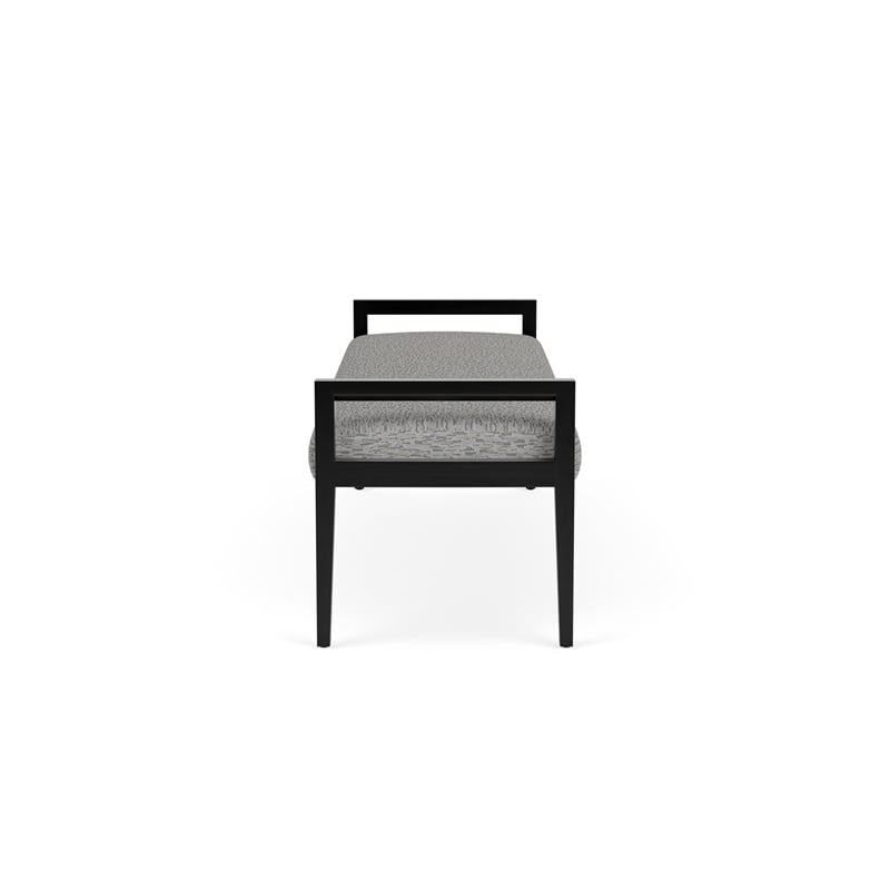 Pemberly Row Waiting Reception 3 Seat Bench Wood Frame in Gray