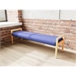 Pemberly Row Waiting Reception 3 Seat Bench Wood Frame in Blue