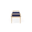 Pemberly Row Waiting Reception 3 Seat Bench Wood Frame in Blue