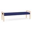 Pemberly Row Waiting Reception 3 Seat Bench Wood Frame in Blue