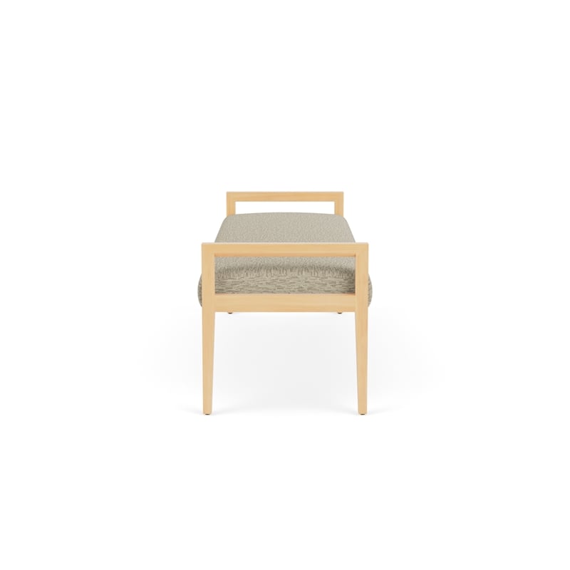 Pemberly Row Waiting Reception 3 Seat Bench Wood Frame in Brown