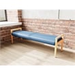 Pemberly Row Waiting Reception 3 Seat Bench Wood Frame in Blue