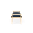 Pemberly Row Waiting Reception 3 Seat Bench Wood Frame in Blue