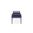 Pemberly Row Waiting Reception 3 Seat Bench Wood Frame in Blue