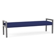 Pemberly Row Waiting Reception 3 Seat Bench Wood Frame in Blue