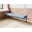 Pemberly Row Waiting Reception 3 Seat Bench Wood Frame in Blue